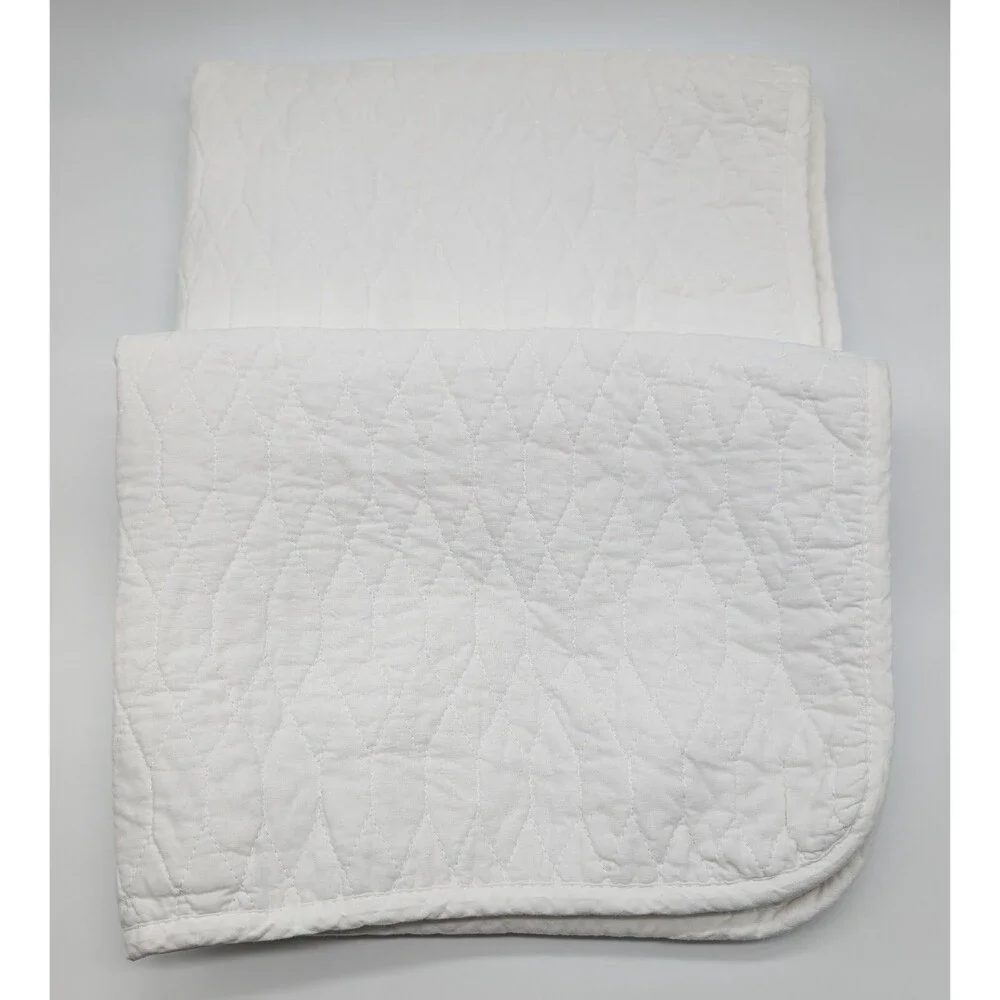 Set of 2 TOMMY BAHAMA HOME Quilted Trellis Pillow Shams White Standard